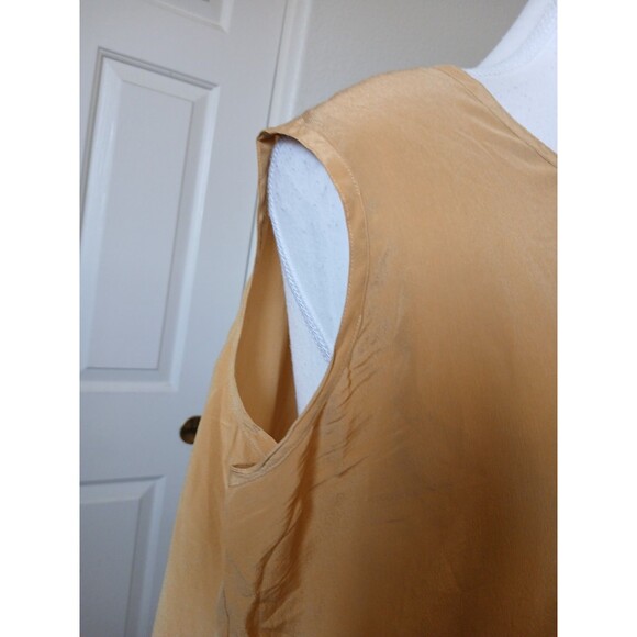 VINTAGE Anna and Frank Yellow 100% Silk Blouse Size XL Retro Office Cute Top - Picture 5 of 12